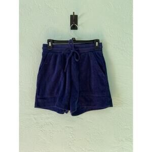 The Drop Small Navy High Rise Rolled Cuff Shorts Drawstring Waist